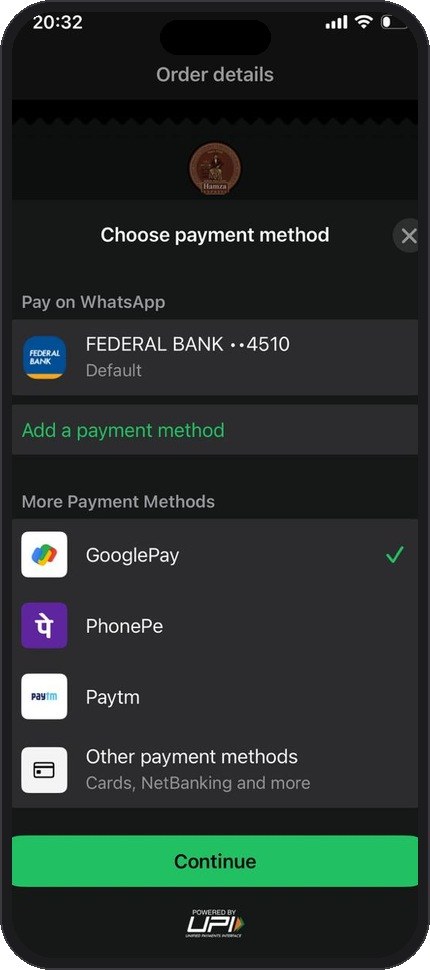 UPI payment — GooglePay, PhonePe, Paytm, cards